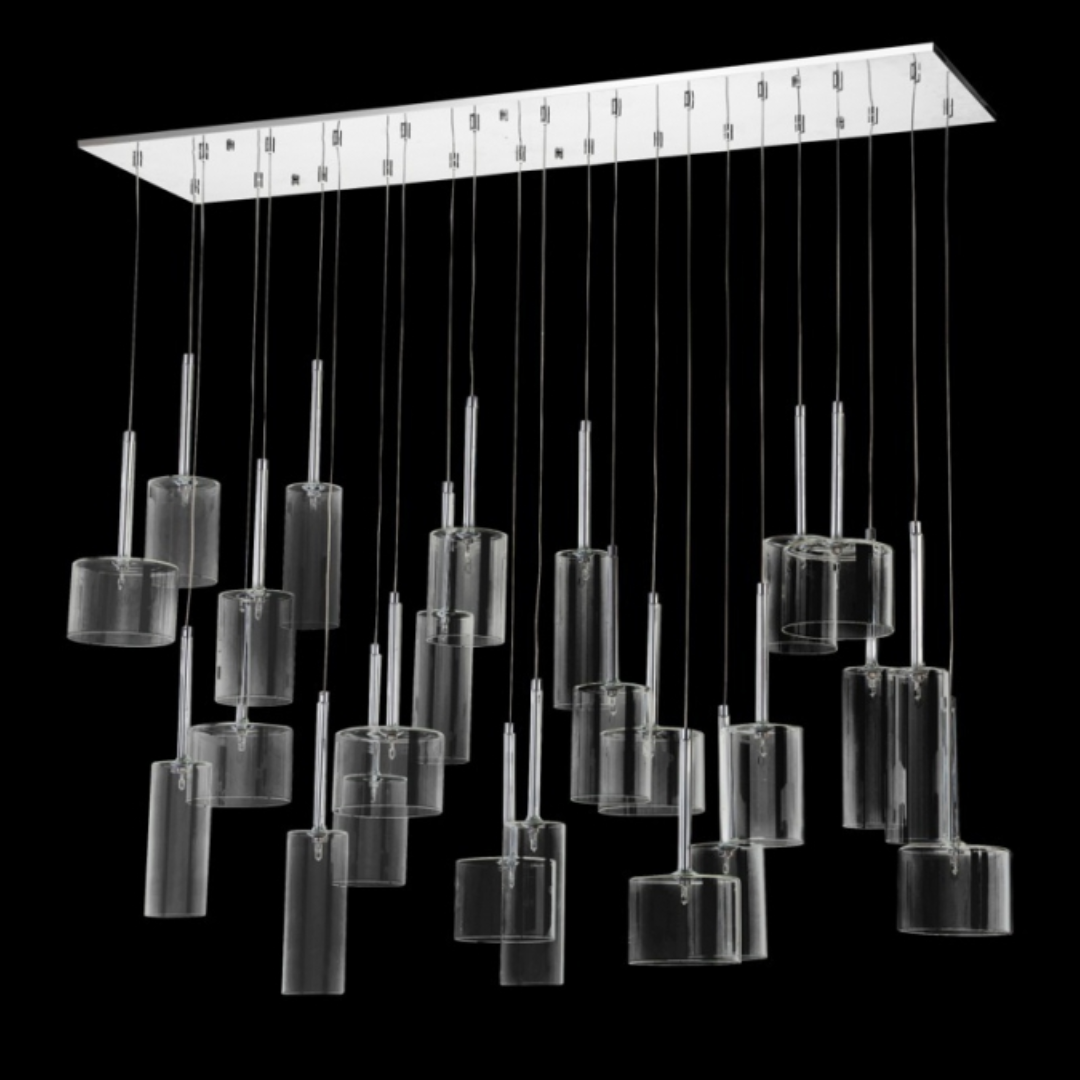 230v 20W G4 Bi-Pin Glass Rectangular Cluster Pendant