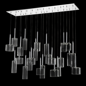 230v 20W G4 Bi-Pin Glass Rectangular Cluster Pendant