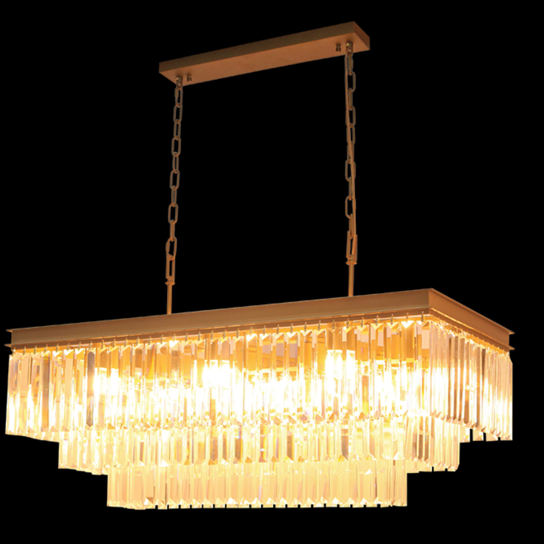 230v 40W E14 Crystal Rectangular Chandelier