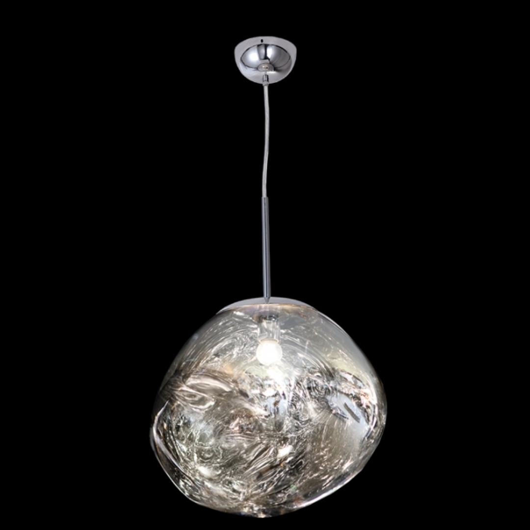230v 40W E27 Large Chrome Molten Pendant