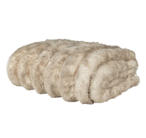 Furrow Faux Fur Throw - Chinchilla